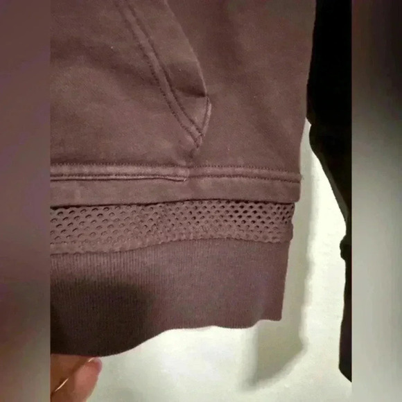 Lululemon Warm Down Hoodie Cotton Pullover Long Sleeve Pelt Purple Plum Sz 4 - Picture 6 of 7